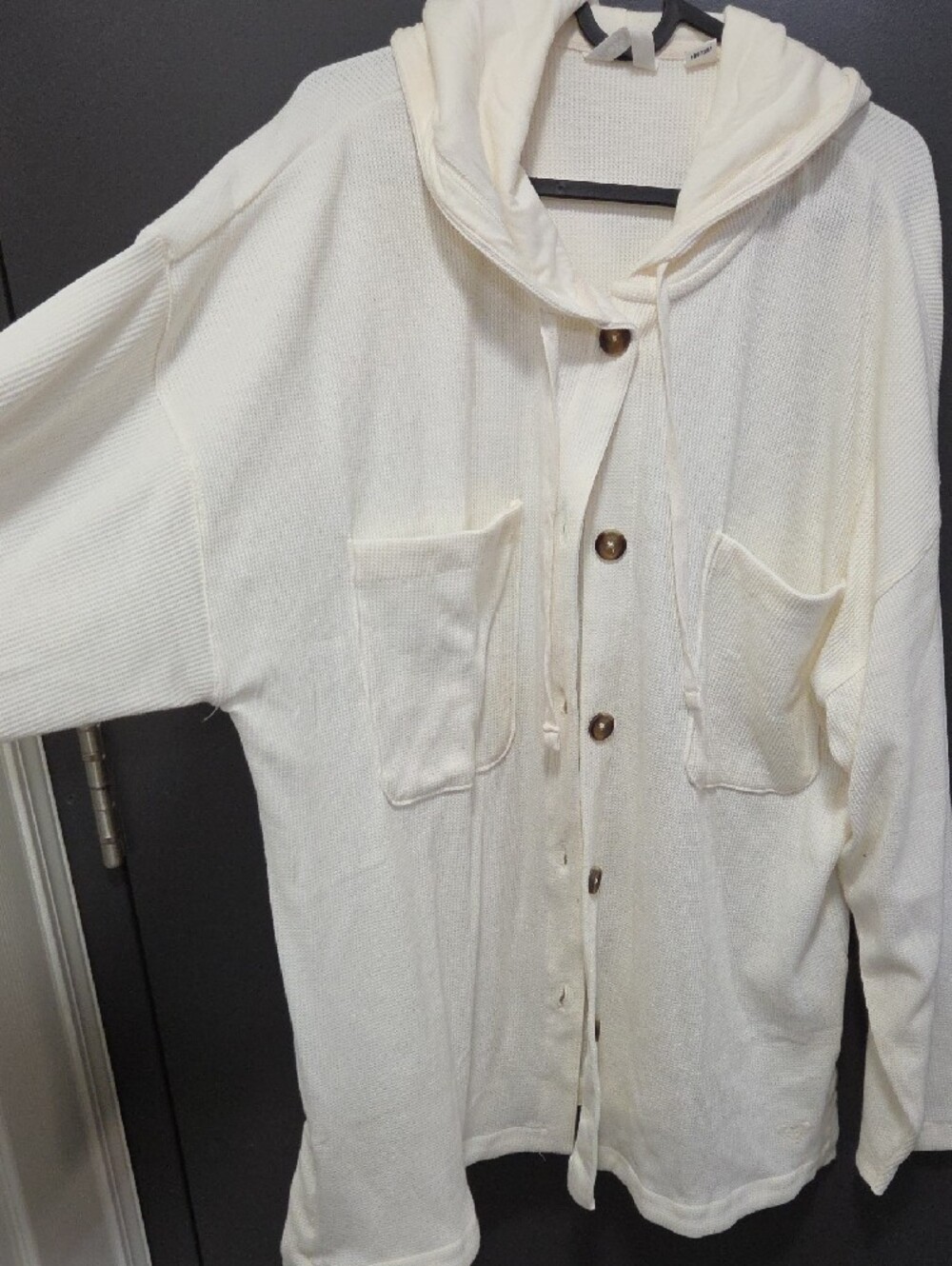 Roxy Cream Hooded Button-Up Knit Cardigan - Picture 4 of 5